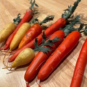Realistic Faux Carrot Parsnip Turnip Set